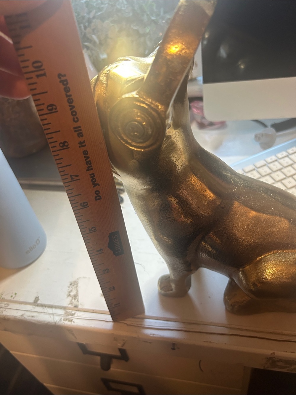 NEW Z Gallery Rare Bulldog Gold Color With Headphones No Longer In Production. - Picture 8 of 8